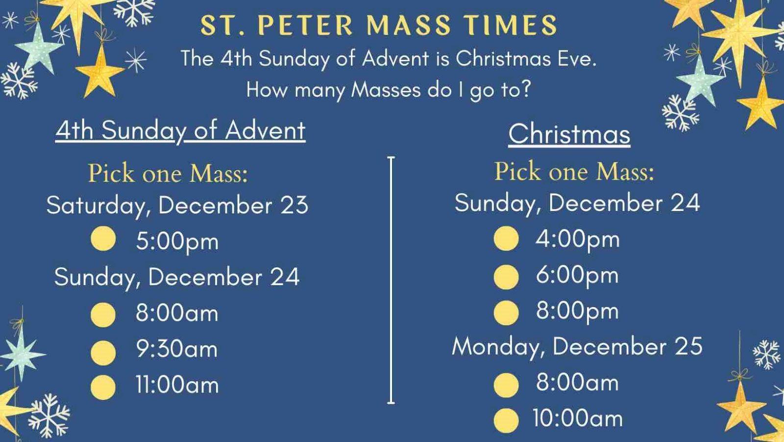 Christmas Mass Times St. Peter Church