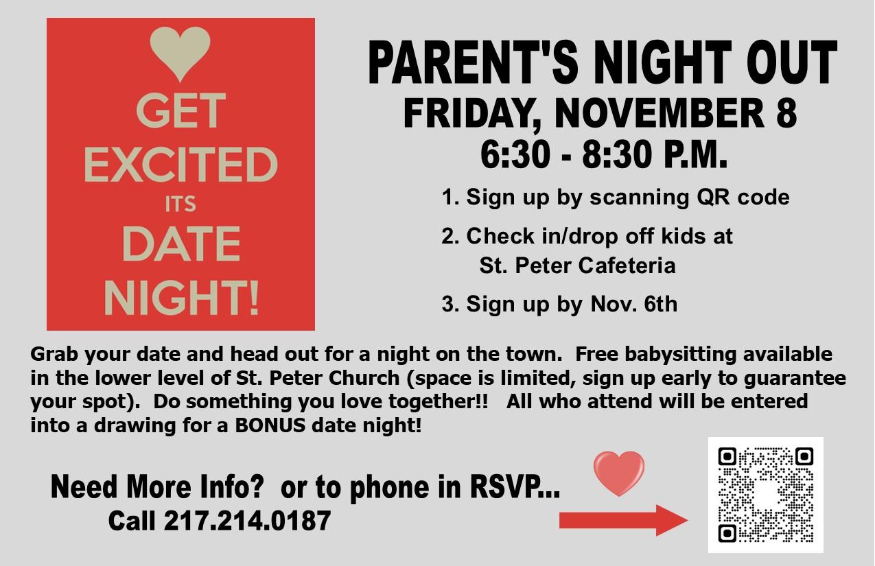 Parents Night Out Bulletin Nov 8 2024